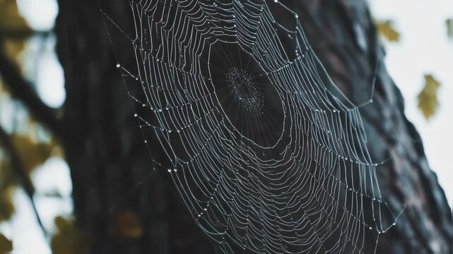 Dew-kissed spiderweb