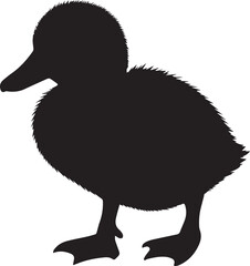 Silhouette of A Cute baby Duck eps