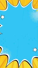 Explosion of Creativity: A vivid comic book style explosion on a vibrant colored backdrop, a burst of energy ready to highlight text and designs