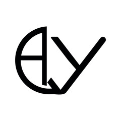 ay letter logo design, vector illustration.	