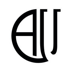 Au letter logo design, vector illustration.	