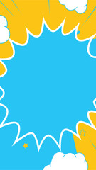 Abstract Pop Art Burst: An abstract pop art design featuring a central explosion against a vibrant background, perfect for visual communication, announcement, or advertisement.