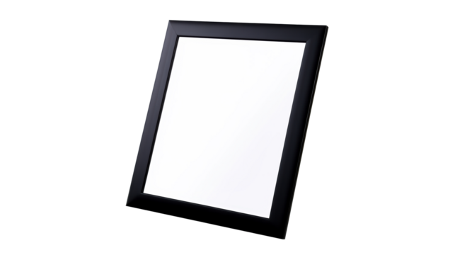 Elegant black frame with transparent background for various uses