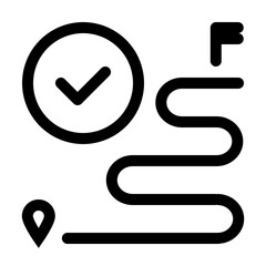 Business Milestone Line Icon, Strategy Timeline