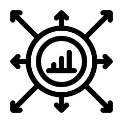 Market Entry Strategy Line Icon, Business Expansion