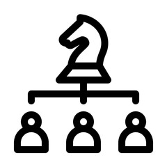 Organizational Strategy Line Icon, Business Structure