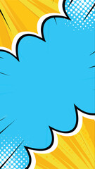 Comic Burst Background: Vibrant comic book style background, a dynamic design element. With bright and eye-catching colors, the illustration captures the essence of pop art and graphic design. 