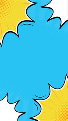 Comic Strip Cloud: A vibrant comic strip template, featuring a bold blue cloud outline against a dynamic yellow backdrop, is a visual representation of creativity.