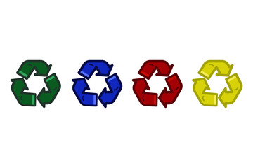 recycling symbol on white background
