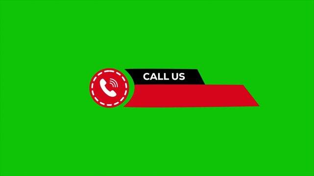 call us lower third animation on green screen