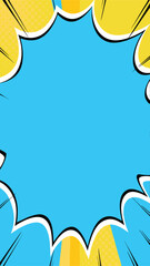 Comic Book Burst Bubble: A vivid comic-style speech bubble, rendered in a dynamic explosion shape against a vibrant background, embodies the energy and excitement of a powerful announcement.