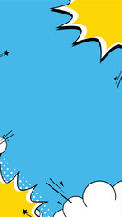 Comic Pop Art Frame: A vibrant pop art-style frame with a speech bubble design, filled with explosive energy and bold colors.