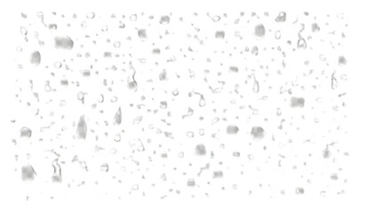 Wet glass with a pattern of clear water drops, like a blue liquid splash on a textured window