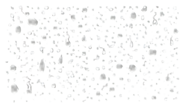 Wet glass with a pattern of clear water drops, like a blue liquid splash on a textured window