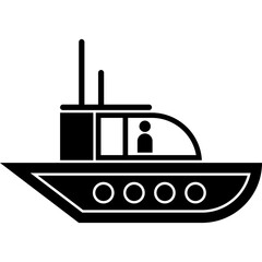 Cabin Cruiser Silhouette