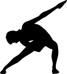 Yoga Poses Silhouette – Female Workout Vector Illustration on White Background