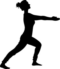 Yoga Poses Silhouette – Female Workout Vector Illustration on White Background