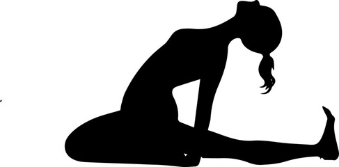 Yoga Poses Silhouette – Female Workout Vector Illustration on White Background