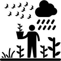 Farmer with Plants