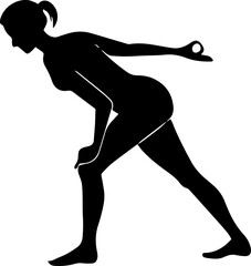 Yoga Poses Silhouette – Female Workout Vector Illustration on White Background