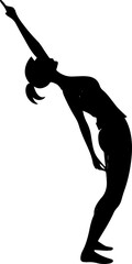 Yoga Poses Silhouette – Female Workout Vector Illustration on White Background