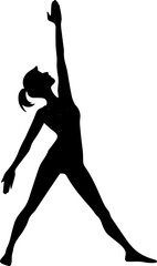 Yoga Poses Silhouette – Female Workout Vector Illustration on White Background