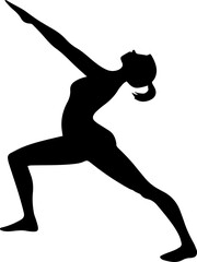 Yoga Poses Silhouette – Female Workout Vector Illustration on White Background