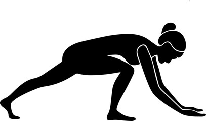 Yoga Poses Silhouette – Female Workout Vector Illustration on White Background