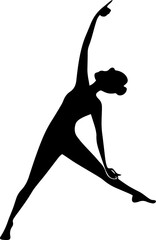 Yoga Poses Silhouette – Female Workout Vector Illustration on White Background