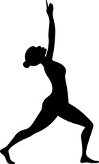 Yoga Poses Silhouette – Female Workout Vector Illustration on White Background