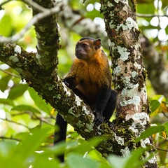 Obraz premium Monkey in rainforest canopy