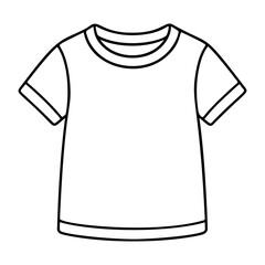 t shirt outline icon line art, black and white doodle style. Ideal for logo, tattoo, app, coloring book, web design, infographics, banner, poster, and more. Vector illustration