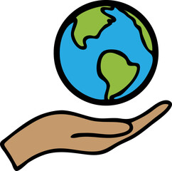 hand holding earth