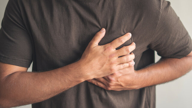 Man with heart attack or heart condition