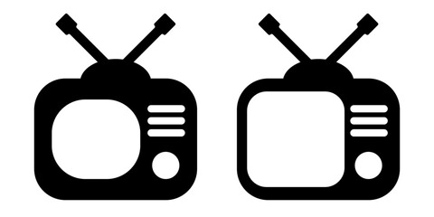 Retro TV icons. Vector clipart isolated on white background.