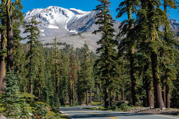 Mount Shasta in northern California with blue sky