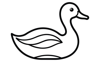 Simple Line Art Duck Illustration, swimming duck