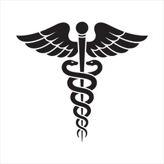 Caduceus Symbol Vector – Medical Wings and Serpent Emblem