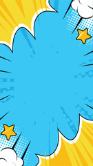 Explosive Abstract: A vivid, stylized digital illustration showcases a dynamic, comic-book style explosion with energetic visuals, perfect for capturing attention.