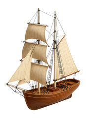Traditional brig with dual masts and full set of square sails