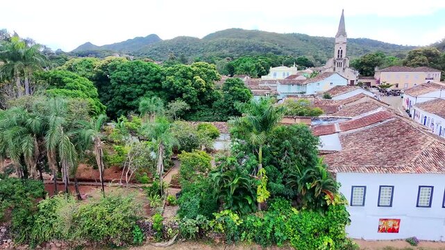 Old buildings in the historic centre in City Of Goias. This is city of great poetess Cora Coralina on January, 2016, City Of Goias, Brazil.