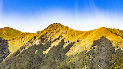 French Pyrénées mountain chain fom aerial view