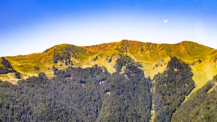 French Pyrénées mountain chain fom aerial view