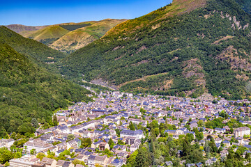 French Pyrénées mountain chain fom aerial view