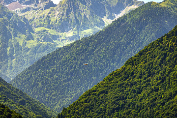 French Pyrénées mountain chain fom aerial view