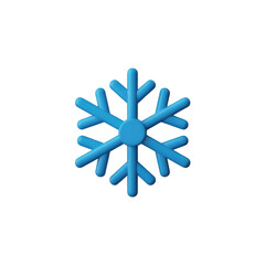 Single blue snowflake icon on plain black background in minimalist stylized digital illustration