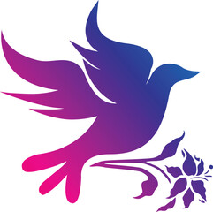 Dove Icon Flat Graphic Design