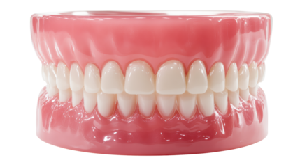 Dental model displaying teeth and gums for educational purposes