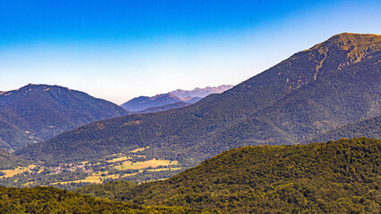 French Pyrénées mountain chain fom aerial view