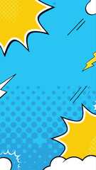 Comic book-style Explosion Background: A dynamic pop art design with an explosive burst of yellow and white elements, creating a sense of energetic, action-packed fun.